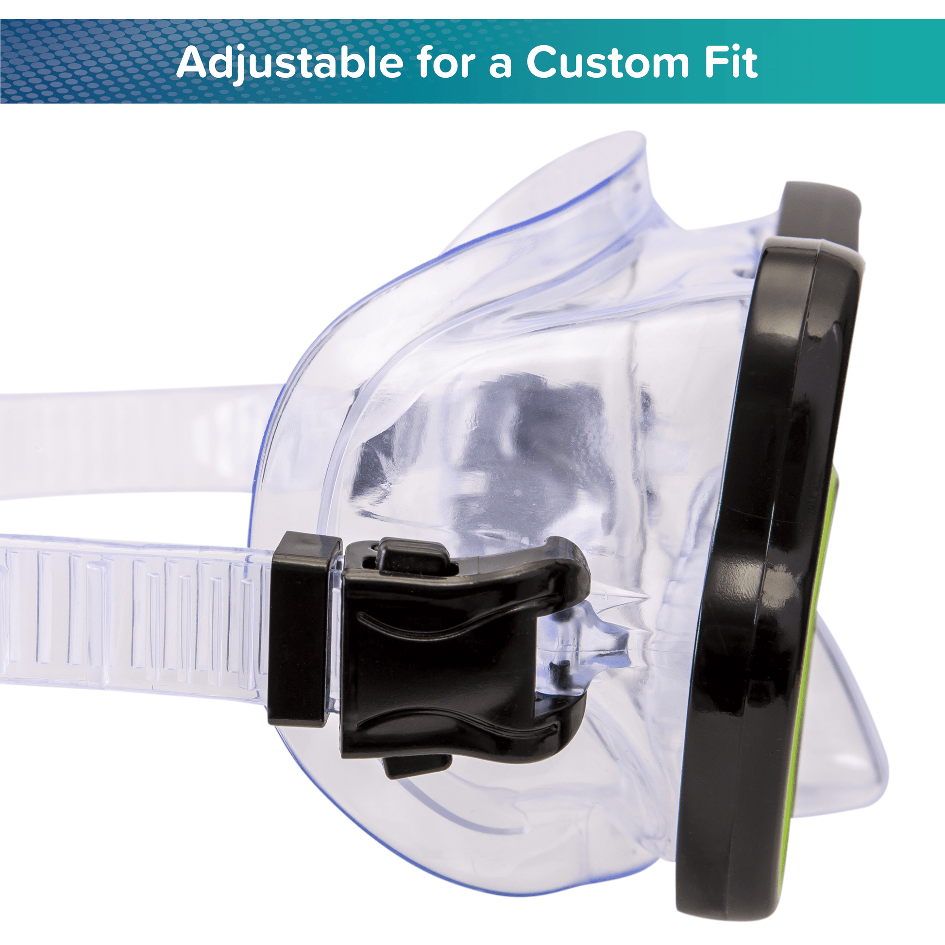 Adult Open Mask and Snorkel Set, Black/Green, Unisex