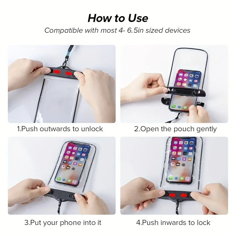 Waterproof Phone Case Swimming Water Proof Bag Universal Underwater Protector Pouch Cover for Iphone Samsung below 6.7" Phone