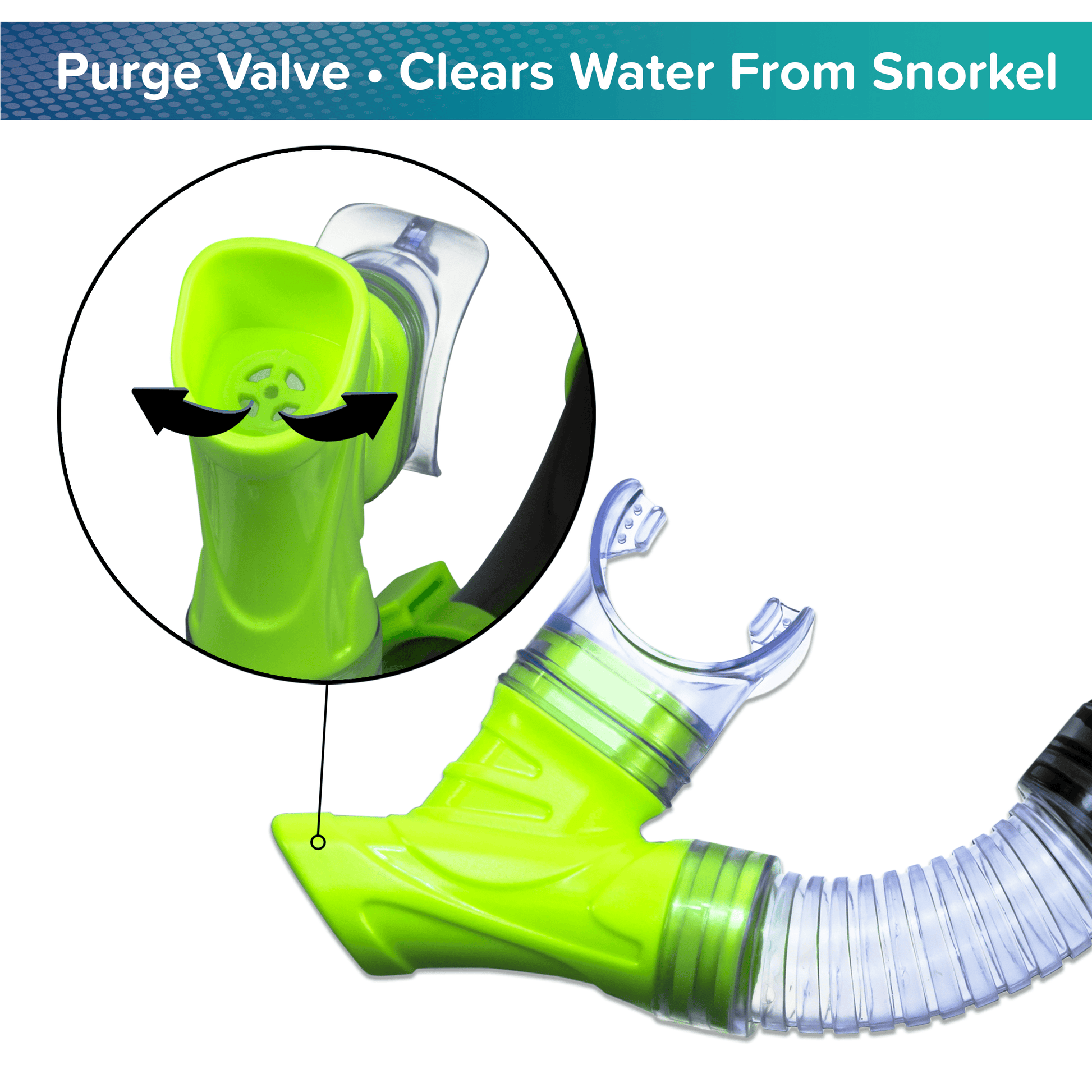 Adult Open Mask and Snorkel Set, Black/Green, Unisex